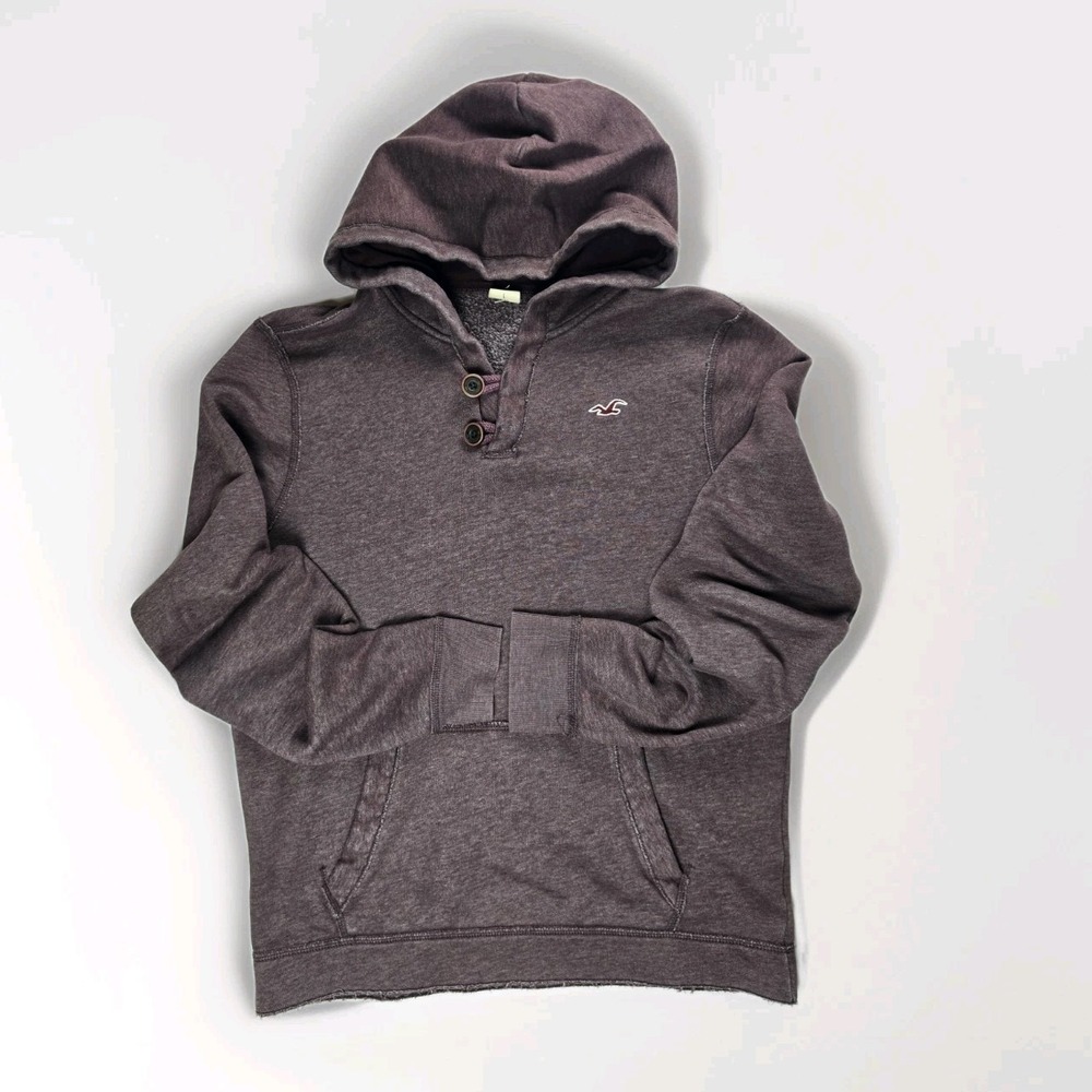Hollister Hoodie Womens Large Raw Edge Finish Purple